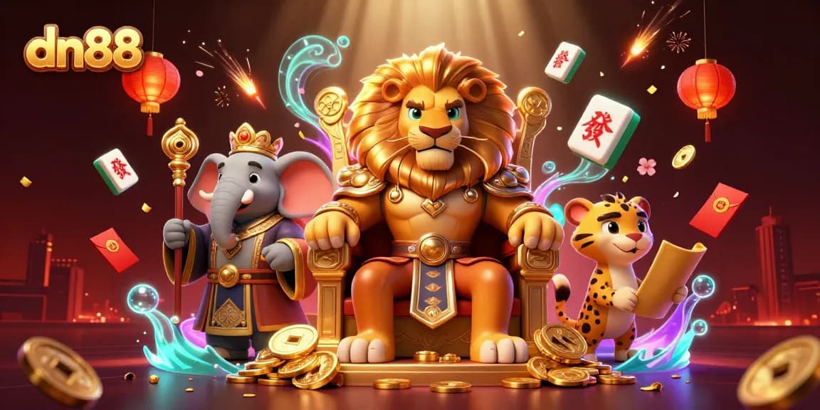 Experience the excitement of dn88 with vibrant characters and dynamic casino elements showcasing an online gambling adventure.