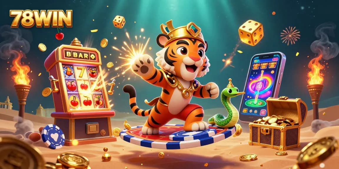 Experience thrilling gaming at 78WIN with a dynamic casino scene filled with excitement and rewards.