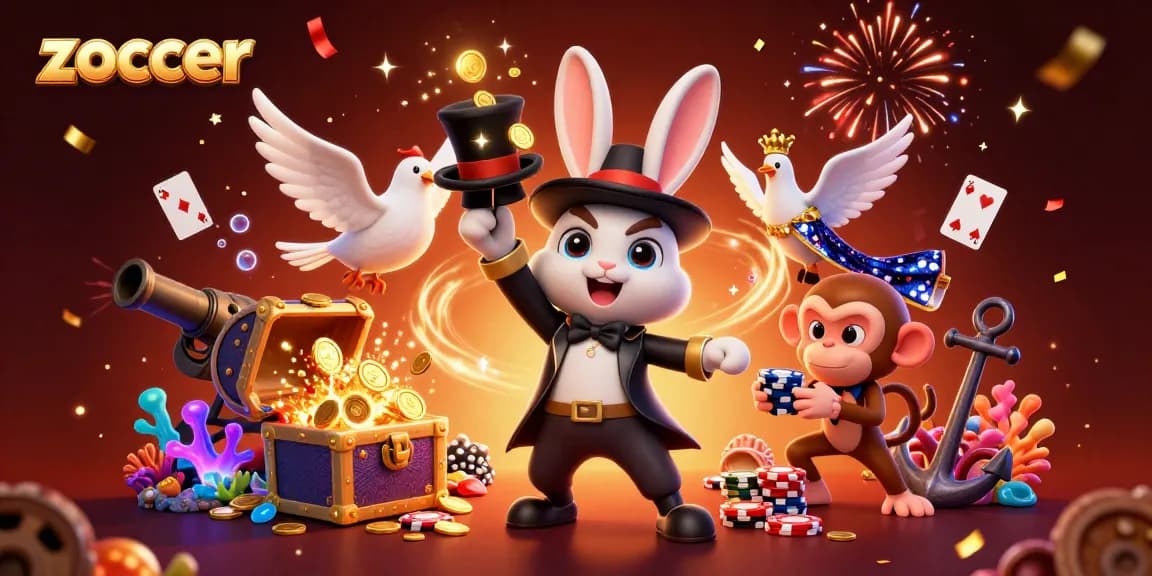 Zoccer enhances your betting experience with strategic gameplay, featuring a 3D cartoon magic scene.