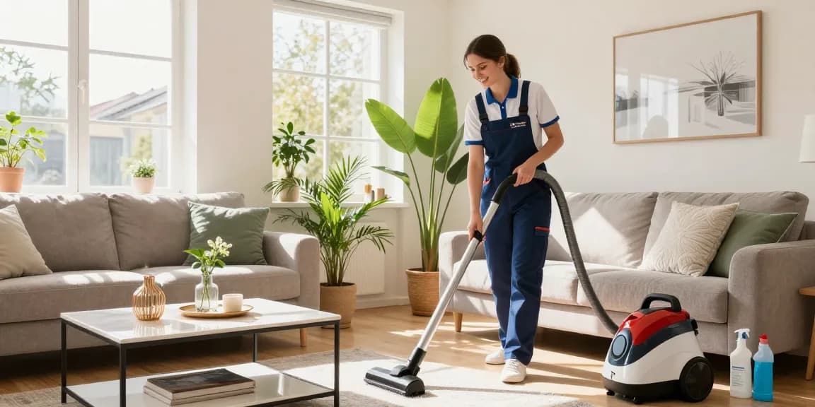Professional cleaning in a Bern apartment by a leading reinigungsfirma solothurn, showcasing a bright and tidy living space.