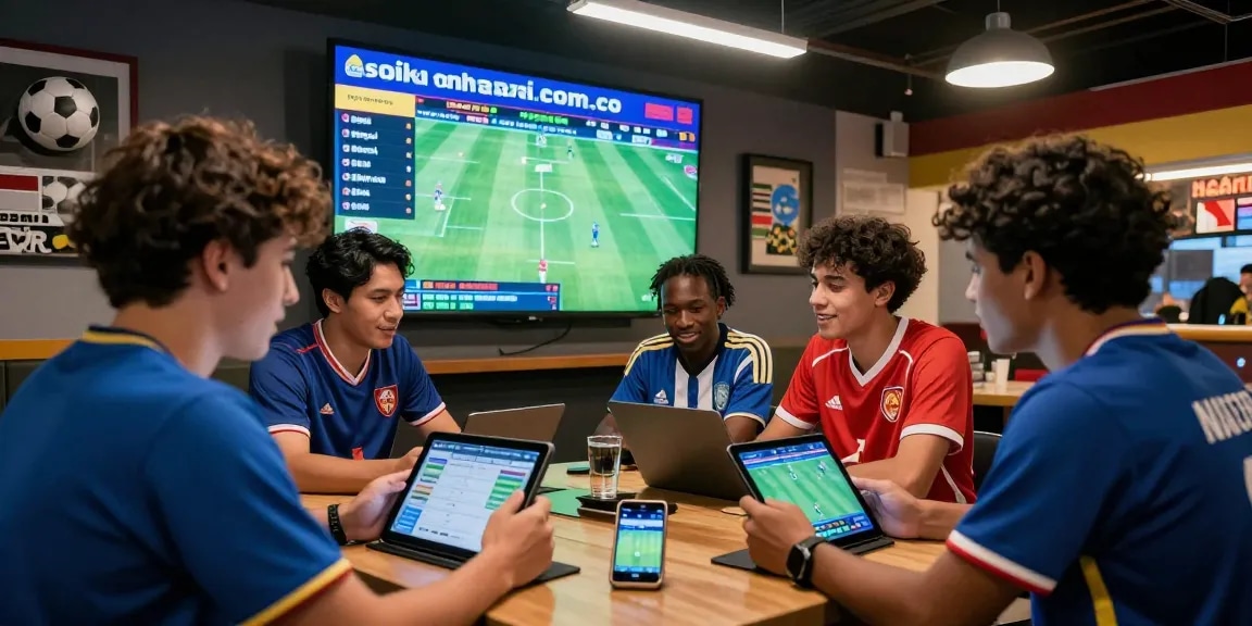 Sports betting enthusiasts analyzing stats and odds at https://soikeonhacai.com.co/, showcasing a vibrant atmosphere of engagement and excitement.