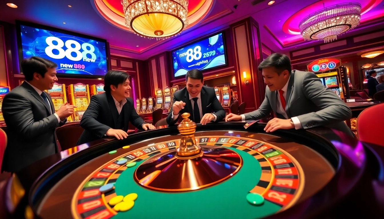 Excitement at the new 88 gaming table with vibrant chips and captivated players.
