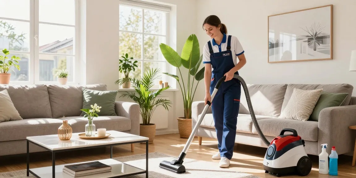 Professional cleaning in a Bern apartment by a leading reinigungsfirma solothurn, showcasing a bright and tidy living space.