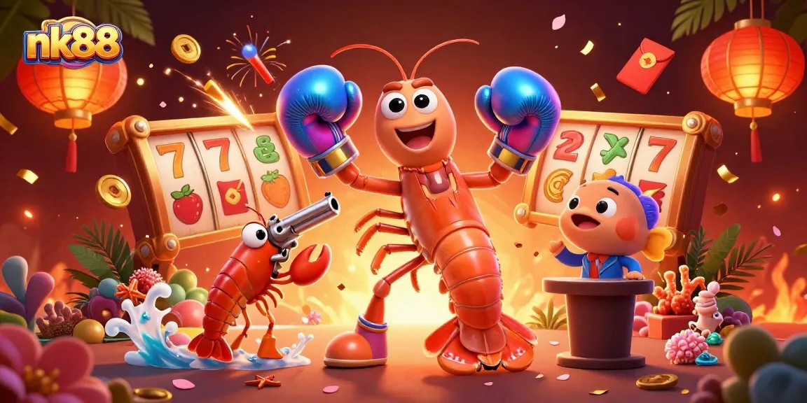 Engage with nk88, where the vibrant casino scene sparkles with slot reels and festive elements.