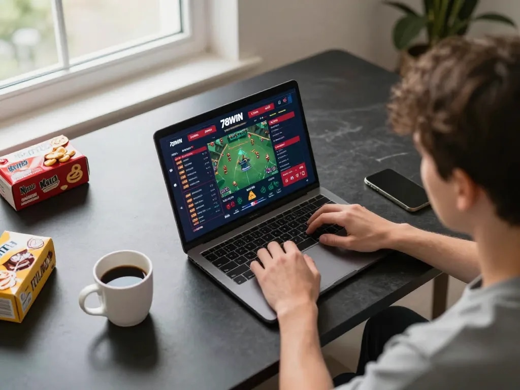 Engaging online betting session on 78WIN with live sports interface displayed.