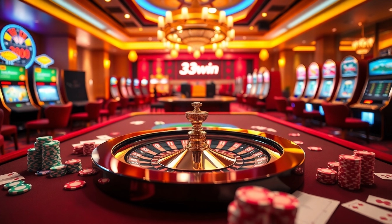 Experience the thrill of gambling at the 33win casino, with vibrant tables and lively action.