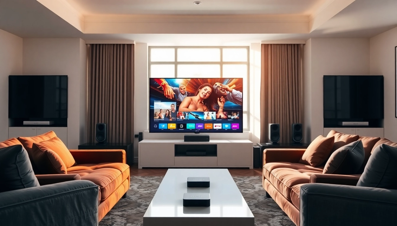 Iptv Deutschland erleben mit modernem Entertainment-Setup im Wohnzimmer.