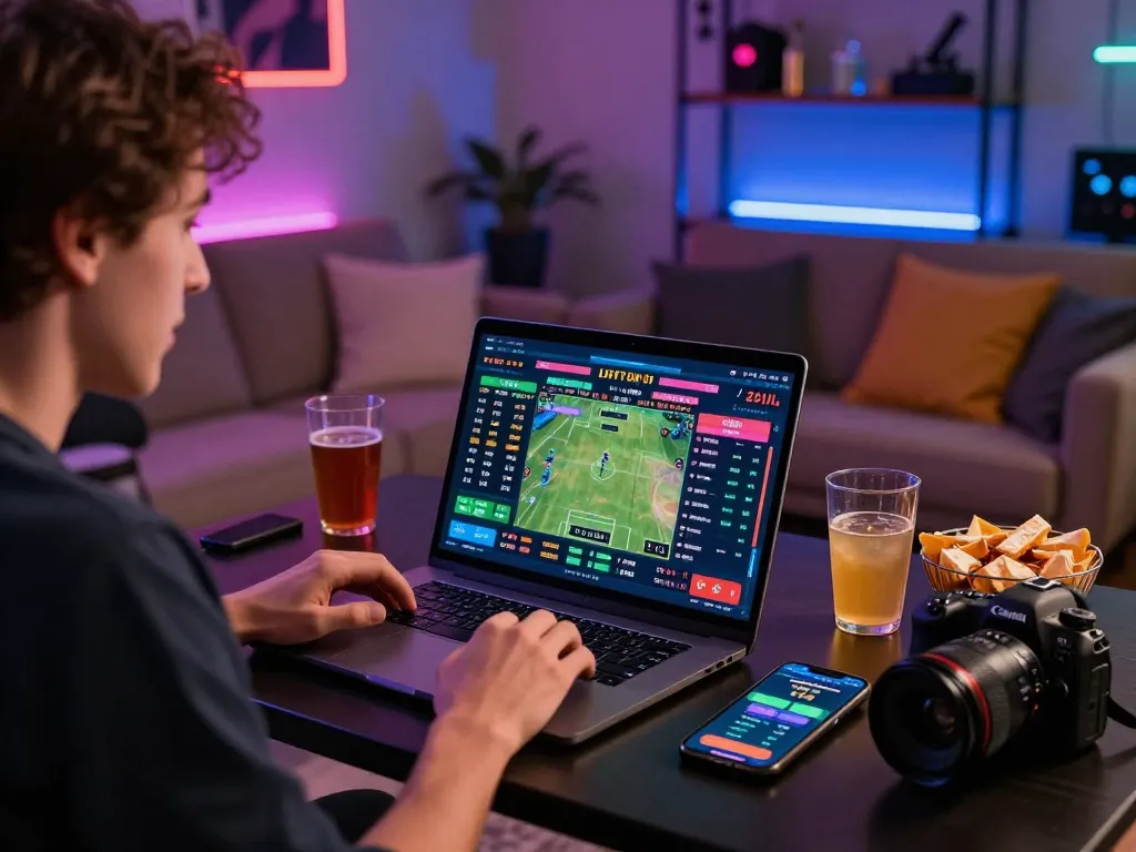 Dynamic gambling scene with a user engaged in live betting on bong99 platform.