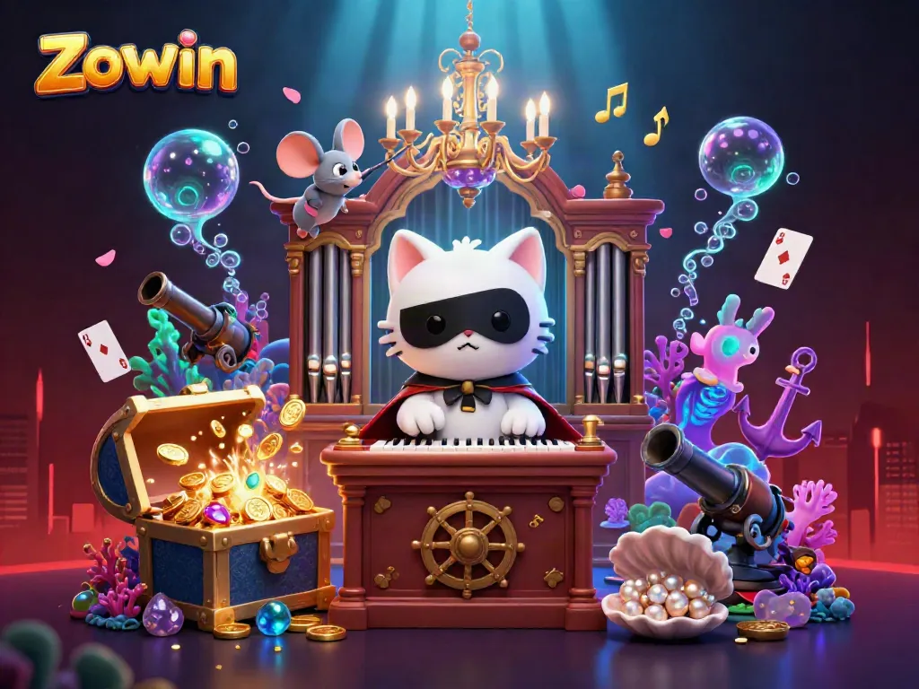 Winning big at Zowin casino with vibrant games and magical atmosphere.