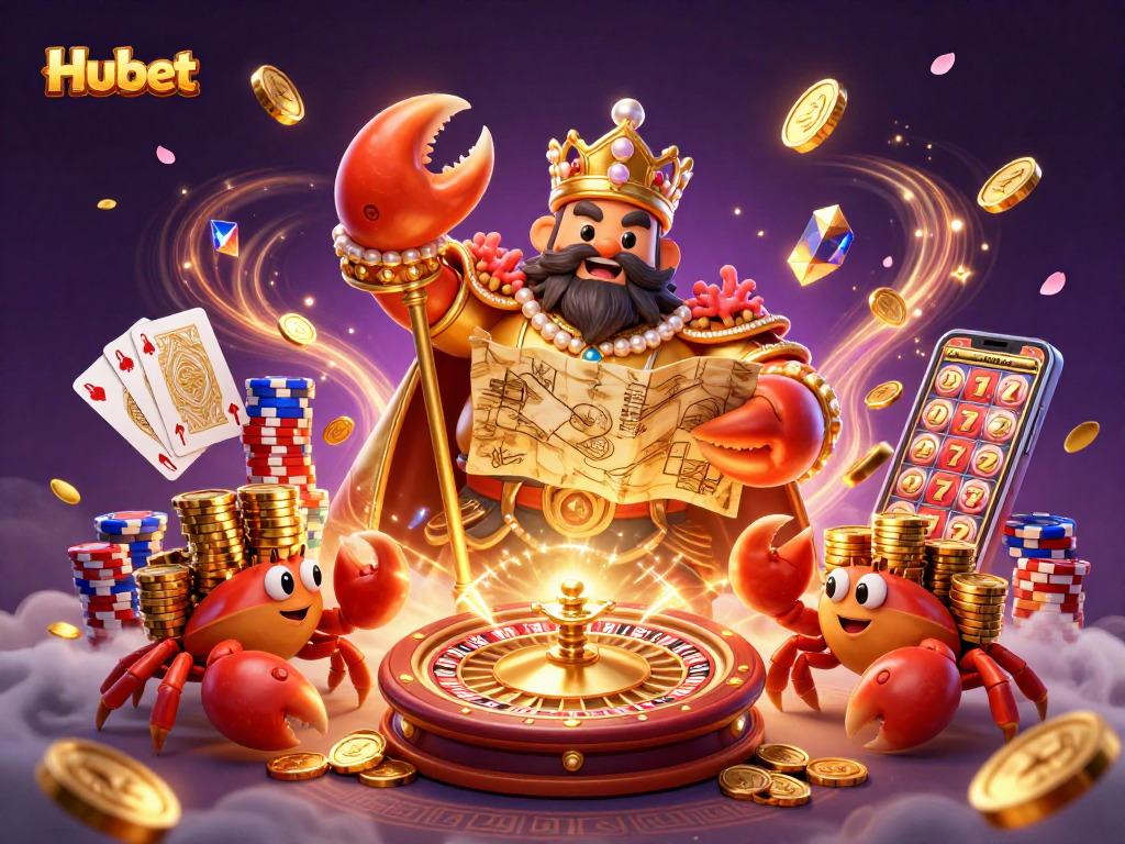 Experience the excitement of Hubet casino with dynamic characters and vibrant gaming elements.