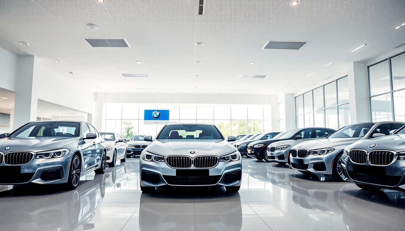 BMW kaufen: Elegante Autos in einem modernen Showroom präsentieren.