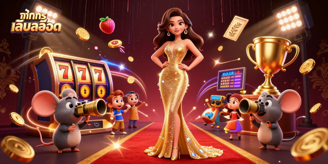 Engage in ทดลองเล่นสล็อต with vibrant slot reels and a glamorous casino scene full of action.