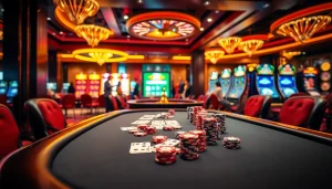 Experience high-stakes excitement at HM88 with vivid casino visuals showcasing poker and roulette.