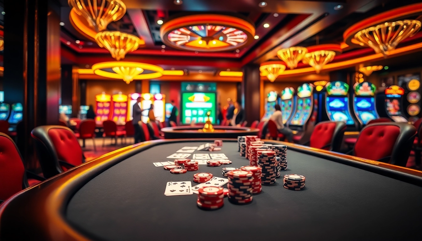 Experience high-stakes excitement at HM88 with vivid casino visuals showcasing poker and roulette.