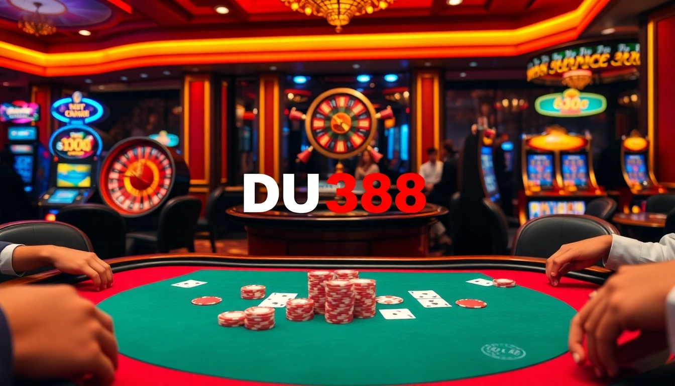 Experience the thrill of betting at Nhà cái DU388, where strategic gameplay unfolds on vibrant casino tables.