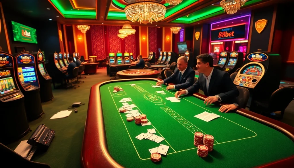 Engaging players at 88bet enjoying vibrant casino games on a luxurious interface.