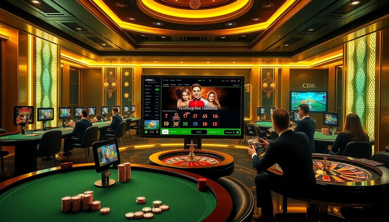 C168 players enjoying high-stakes poker and roulette in a luxurious online casino environment.