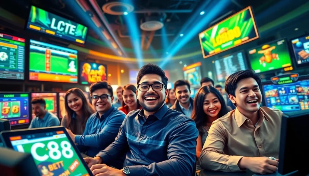 Dynamic online betting scene showcasing players engaging in LC88 BET games.
