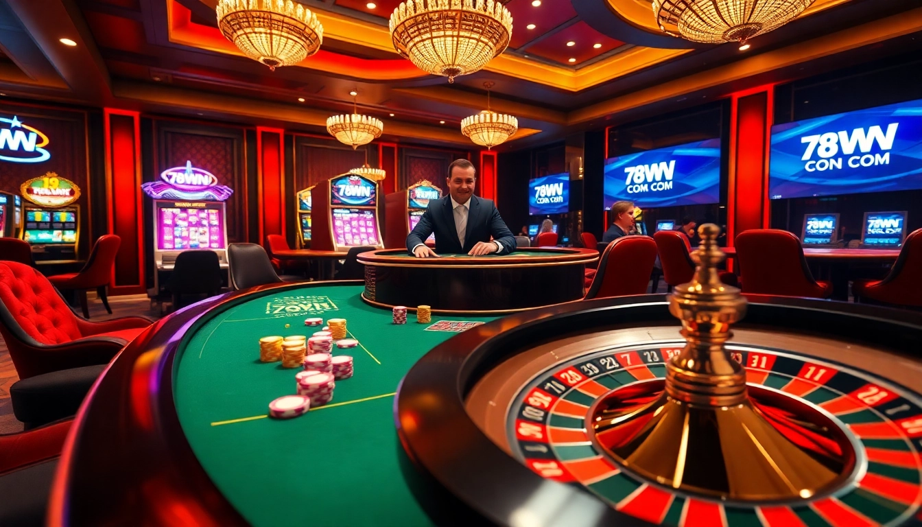 Experience the excitement of online gambling at 78WIN COM with vibrant casino visuals.