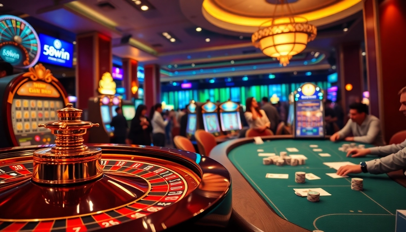 Experience the thrill of betting at 58win with vibrant casino tables and engaging gameplay.
