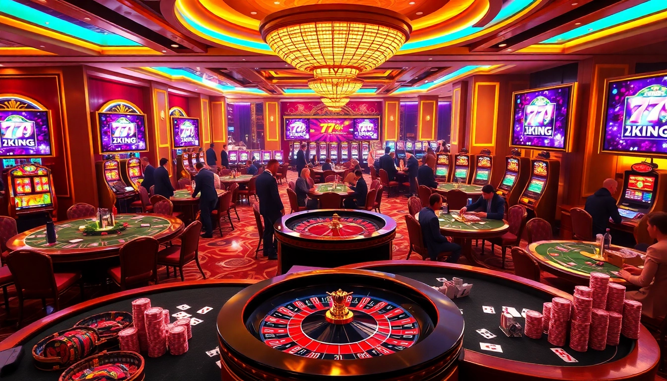 Experience the thrilling games at 79KING with vibrant casino tables and engaging players.