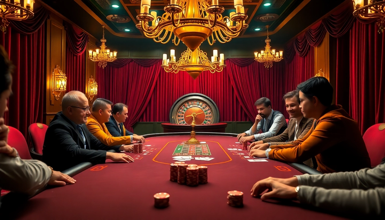 Engaging scene of a during high-stakes poker game at bancadoithuong casino.