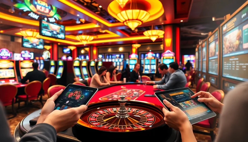 Engaged players enjoying exciting gambling experiences at KJC casino tables with vibrant games.
