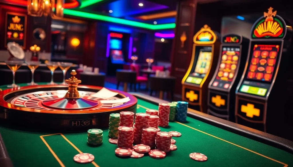 Experience thrilling gambling at https://jun88.buzz/ with a vibrant casino scene full of excitement.