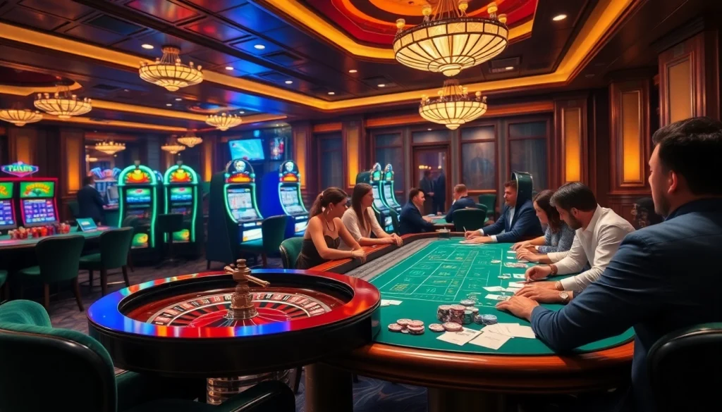 Experience the thrill of gambling at EEJL with dynamic casino elements and vibrant energy.
