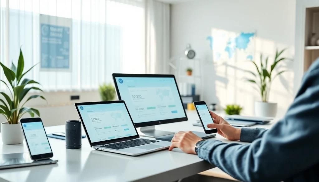 在现代工作环境中展示 QuickQ 在多设备上的无缝连接