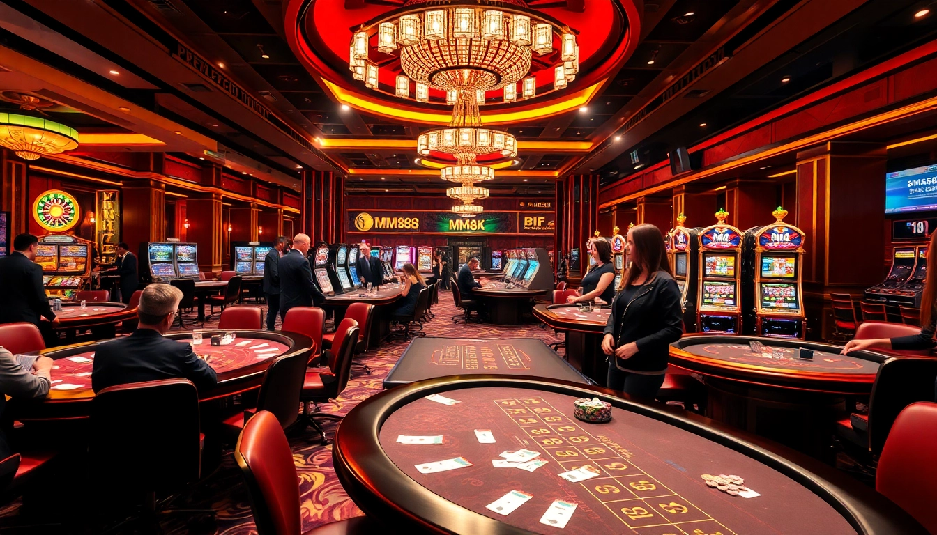 Experience the excitement of MM88 with professional gamblers at luxurious casino tables.